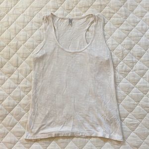 Plain white razor back tank